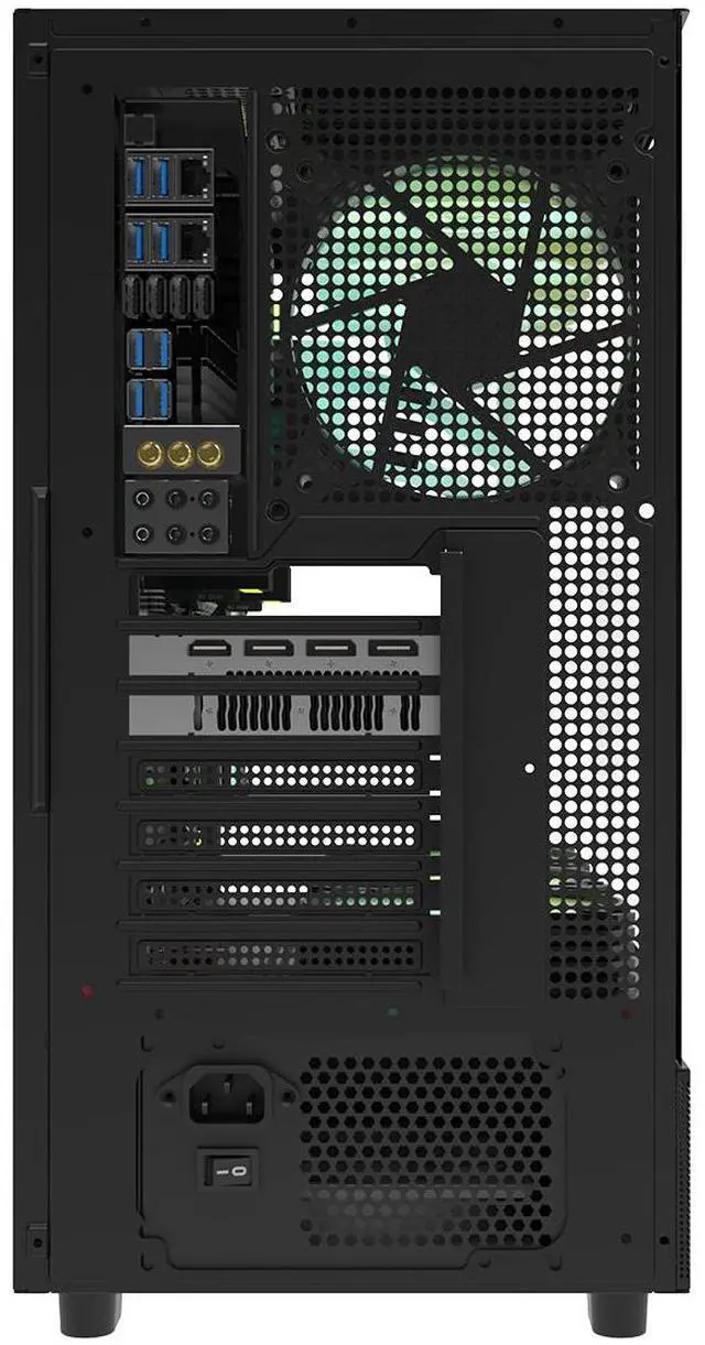 Alt view image 6 of 7 - darkFlash DPX90, ATX Mid-Tower Gaming PC Case, 3x Pre-Installed Fans, 270° Panoramic Tempered Glass, USB 3.1 Gen 2 Type-C Port, Supports 360mm Radiator,Black
