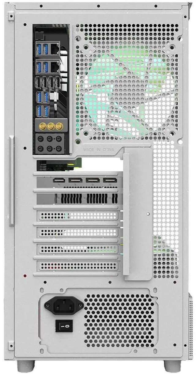 Alt view image 4 of 7 - darkFlash DPX90, ATX Mid-Tower Gaming PC Case, 3x Pre-Installed Fans, 270° Panoramic Tempered Glass, USB 3.1 Gen 2 Type-C Port, Supports 360mm Radiator,White