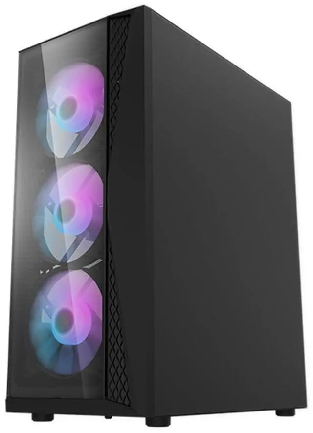 Alt view image 5 of 7 - darkFlash DK352 Plus, ATX PC Case, Full Transparent Glass Front Panel, Tempered Glass Side Panel, Supports 360mm Water Cooling, USB 3.0 Ports,Black