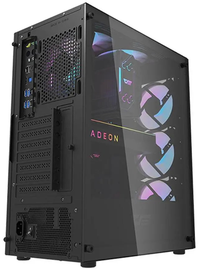 Alt view image 3 of 7 - darkFlash DK352 Plus, ATX PC Case, Full Transparent Glass Front Panel, Tempered Glass Side Panel, Supports 360mm Water Cooling, USB 3.0 Ports,Black