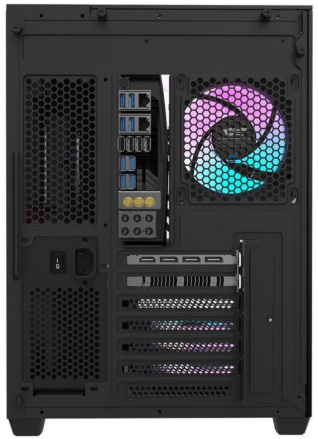 Alt view image 4 of 7 - darkFlash TH285, ATX Mid-Tower Gaming PC Case, 4x Pre-Installed Fans, Triple-Sided Tempered Glass, USB 3.0 Port, Supports 360mm Radiator,Black