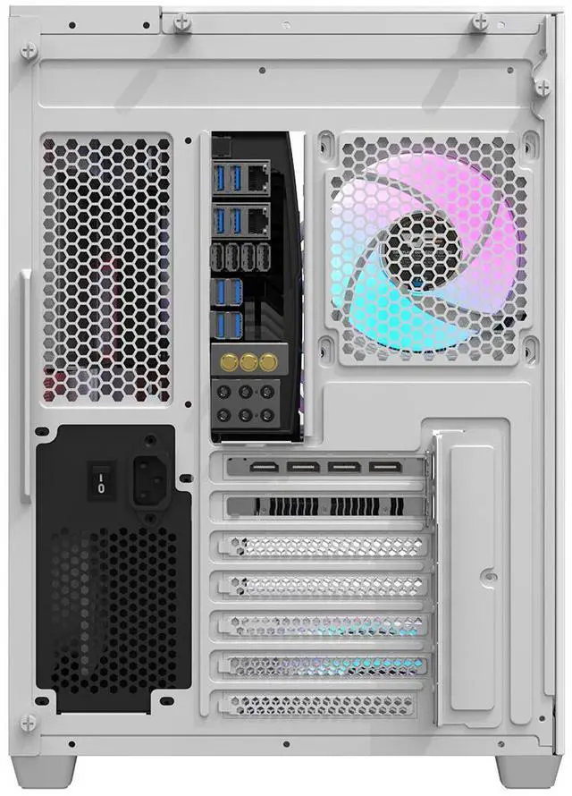 Alt view image 4 of 7 - darkFlash TH285, ATX Mid-Tower Gaming PC Case, 4x Pre-Installed Fans, Triple-Sided Tempered Glass, USB 3.0 Port, Supports 360mm Radiator,White