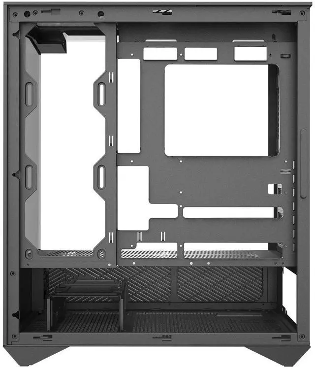 Alt view image 6 of 7 - darkFlash DY460, ATX Full-Tower Gaming Case, 330° Full-View Tempered Glass, Dual-Chamber Back-Connect Layout, Supports up to 400mm GPU & 360mm Radiator, USB-C,Black