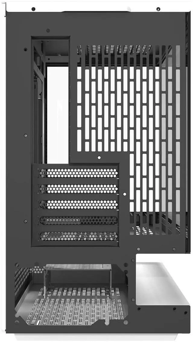 Alt view image 4 of 7 - darkFlash FLOATRON F1, M-ATX Mid-Tower Gaming Case, Floating-Base High-Airflow Mesh Front, Tempered Glass Side Panel, USB-C, Supports 360mm Radiator & 425mm GPU, White