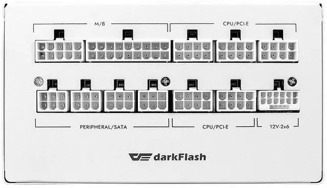 Alt view image 6 of 7 - darkFlash PMT850, 850W Fully Modular Power Supply, 80 PLUS Gold & Cybenetics Platinum Certified, ATX 3.1 & PCIe 5.1 Ready, Direct-Connected 12VHPWR, 100% Japanese 105°C Capacitors, DC-to-DC Design