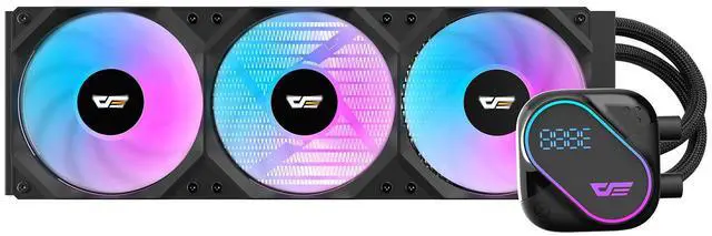 Alt view image 2 of 4 - darkFlash EXPLORE DO360 360mm AIO Liquid CPU Cooler  Segment LCD Display  5V ARGB Lighting  Copper Base  3000 RPM Pump  Intel & AMD Compatible, Black