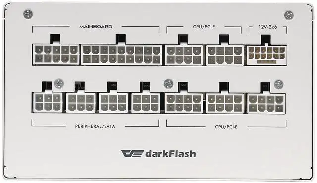 Alt view image 6 of 7 - darkFlash PMT1250, 1250W Fully Modular Power Supply, 80 PLUS Gold & Cybenetics Platinum Certified, ATX 3.1 & PCIe 5.1 Ready, Direct-Connected 12VHPWR, 100% Japanese 105°C Capacitors, DC-to-DC Design