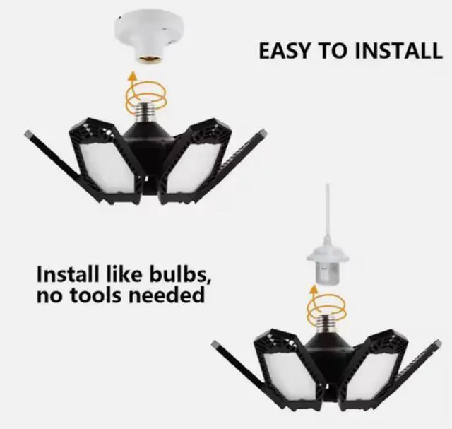 Alt view image 3 of 7 - Adjustable Garage Lights, 150W, 6 Adjustable Panels,2 Package