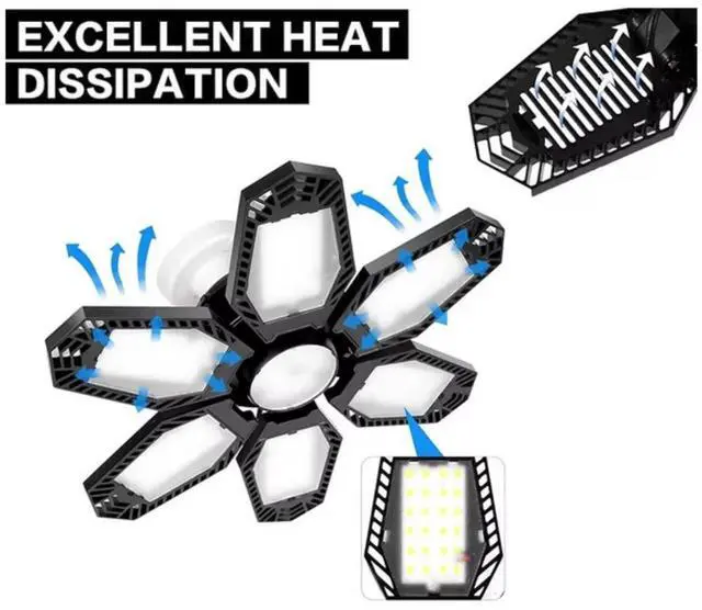 Alt view image 5 of 7 - Adjustable Garage Lights, 150W, 6 Adjustable Panels,2 Package