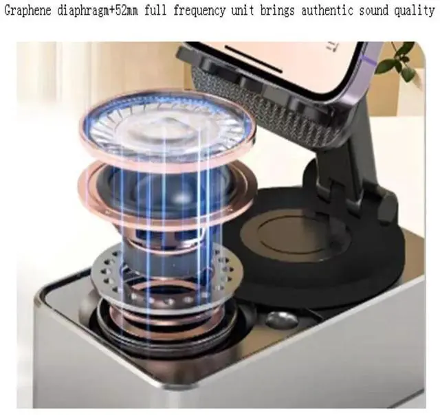 Alt view image 6 of 6 - Cell Phone Stand with Wireless Bluetooth Speaker, Gifts for Men, Compatible with iPhone/Android
