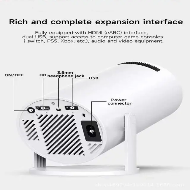 Alt view image 3 of 7 - CARGTXY Mini Projector with WiFi 6 and 5.0 Bluetooth, 4K 1080P LCoS Portable Projector, Single Piece