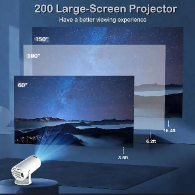 Alt view image 6 of 7 - CARGTXY Mini Projector with WiFi 6 and 5.0 Bluetooth, 4K 1080P LCoS Portable Projector, Single Piece