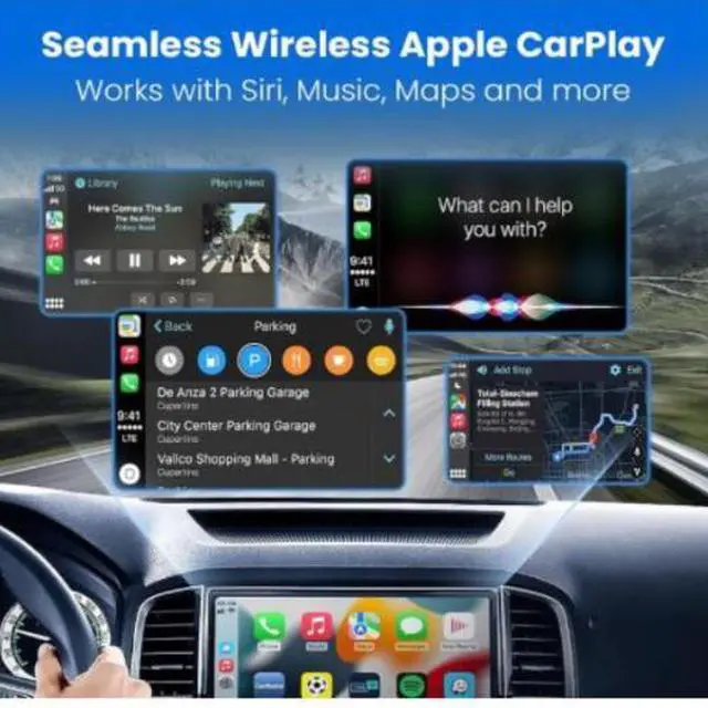 Alt view image 4 of 7 - Wireless CarPlay Adapter for iPhone & Android Converts Wired to Wireless Apple CarPlay USB-C Plug & Play Dongle - Black