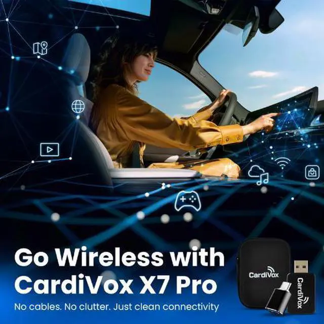Alt view image 6 of 7 - Wireless CarPlay Adapter for iPhone & Android Converts Wired to Wireless Apple CarPlay USB-C Plug & Play Dongle - Black