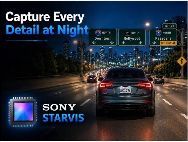 Alt view image 2 of 7 - CardiVox - 4k Dual Dash Cam Front and 2k Rear, Sony STARVIS Night Vision Dash Camera ADAS, WiFi GPS, Parking Mode, 256GB Included - Black