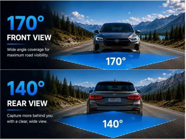 Alt view image 3 of 7 - CardiVox - 4k Dual Dash Cam Front and 2k Rear, Sony STARVIS Night Vision Dash Camera ADAS, WiFi GPS, Parking Mode, 256GB Included - Black