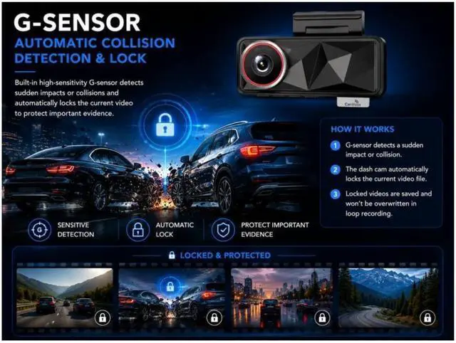 Alt view image 7 of 7 - CardiVox - 4k Dual Dash Cam Front and 2k Rear, Sony STARVIS Night Vision Dash Camera ADAS, WiFi GPS, Parking Mode, 256GB Included - Black