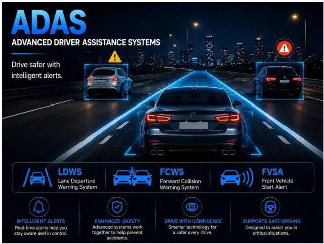 Alt view image 4 of 7 - CardiVox - 4k Dual Dash Cam Front and 2k Rear, Sony STARVIS Night Vision Dash Camera ADAS, WiFi GPS, Parking Mode, 256GB Included - Black