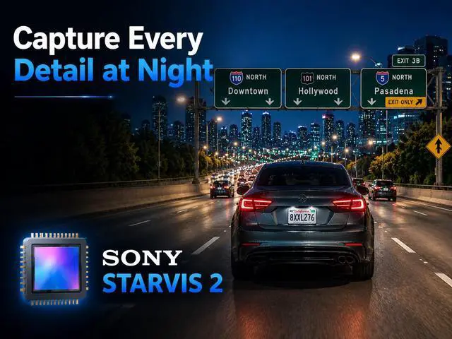 Alt view image 2 of 7 - CardiVox A21 3 Channel Dash Cam 4K+2.5K+2.5K Sony STARVIS 2 GPS WiFi ADAS Free 256GB