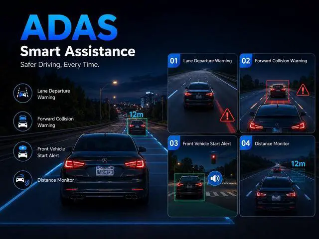 Alt view image 7 of 7 - CardiVox A21 3 Channel Dash Cam 4K+2.5K+2.5K Sony STARVIS 2 GPS WiFi ADAS Free 256GB