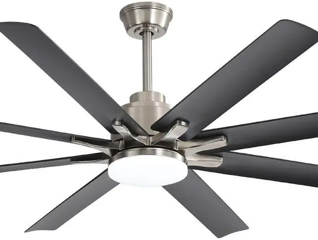 Main image of Sofucor 52 Inch Nickel Smart Ceiling Fan with Lights and Remote & APP Control For Alexa/Google 6-Speed Reversible DC Motor, Modern 8 Blades with 5''/10''/12" Downrods for Home or Commercial