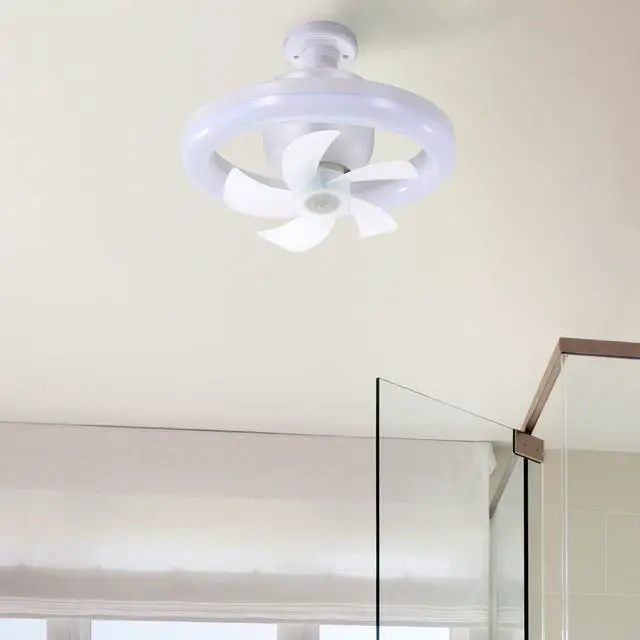 Alt view image 7 of 7 - Sofucor 10'' Adjustable Wind Speed Ceiling Fan With Dimmable LED Light Remote Control Socket Fan Light 360° Rotate Small Ceiling Fans Screw in E26 Base for Bedroom Living Room Kitchen