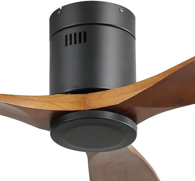 Main image of Sofucor Ceiling Fan No Light 52" 3 Blades Modern Room Remote Control Timer Reversible 3 Blade Wood Flush Mount Ceiling Fan for Bedroom Farmhouse