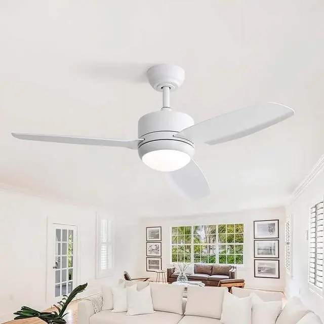 Main image of Sofucor 46" Low Profile Ceiling Fan with Light & Remote Outdoor Indoor Patio Ceiling Fan With Dimmable LED Light Reversible DC Bedroom Ceiling Fan