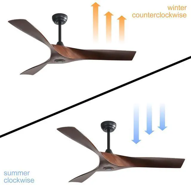 Alt view image 2 of 7 - Sofucor 52 Inch Ceiling Fan No Light 3 ABS Blades Low Profile Downrod Mount Ceiling Fans with Remote for Indoor/Outdoor Patio Garage Living Room Bedroom