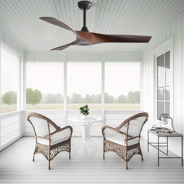 Alt view image 7 of 7 - Sofucor 52 Inch Ceiling Fan No Light 3 ABS Blades Low Profile Downrod Mount Ceiling Fans with Remote for Indoor/Outdoor Patio Garage Living Room Bedroom
