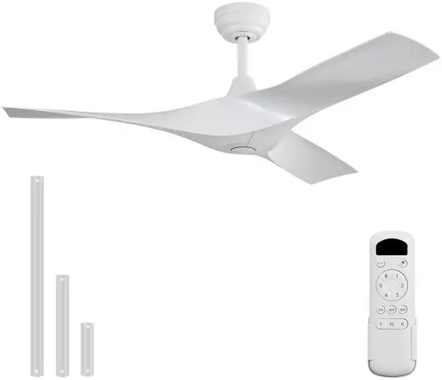 Alt view image 4 of 7 - Sofucor 52'' Low Profile Ceiling Fan with Remote Control No Light Outdoor/Indoor Farmhouse Bedroom Quiet Ceiling Fan