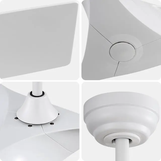 Alt view image 7 of 7 - Sofucor 52'' Low Profile Ceiling Fan with Remote Control No Light Outdoor/Indoor Farmhouse Bedroom Quiet Ceiling Fan