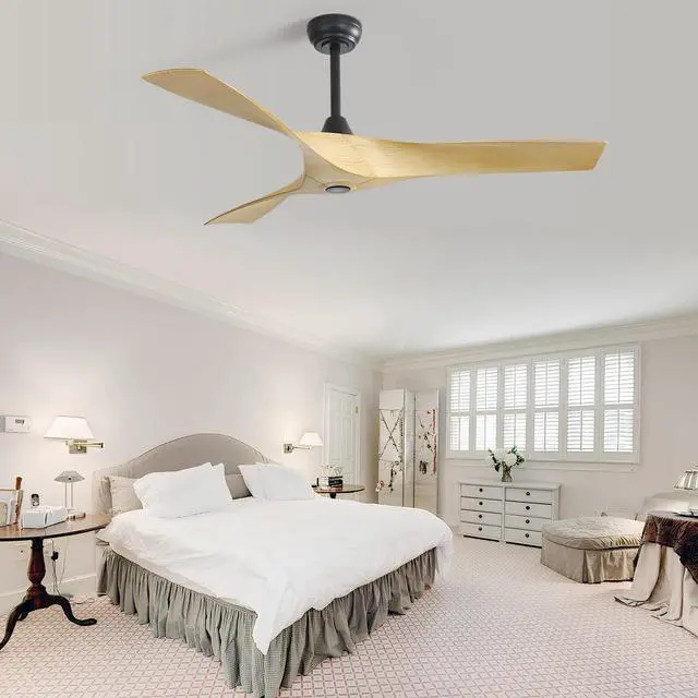 Alt view image 7 of 7 - Sofucor Large Airflow Ceiling Fan No Light 52 Inch Modern Ceiling Fan Quiet Reversible DC Farmhouse Ceiling Fan