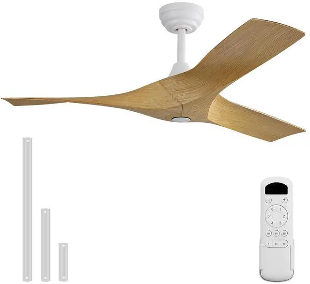 Alt view image 6 of 7 - Sofucor 52" ABS Ceiling Fan Adjustable Height 6-Speeds Remote Control Without Light for Indoor and Outdoor