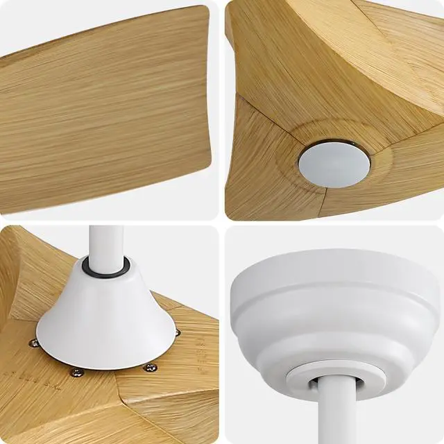 Alt view image 7 of 7 - Sofucor 52" ABS Ceiling Fan Adjustable Height 6-Speeds Remote Control Without Light for Indoor and Outdoor
