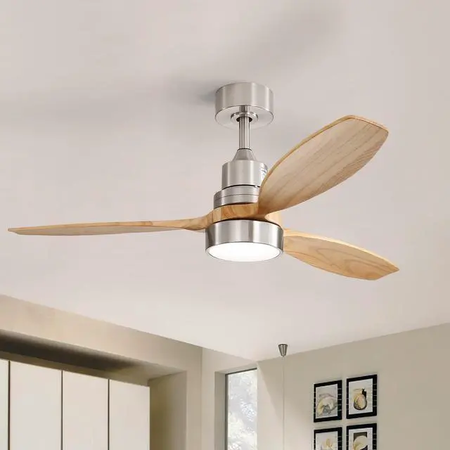 Main image of Sofucor 52 Inch Wood Ceiling Fans with Lights Remote Control 6 Speed Quiet DC Motor Dimmable LED Light Indoor Living Room Bedroom Ceiling Fan
