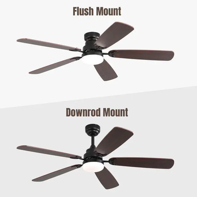 Alt view image 2 of 7 - Sofucor Large Contemporary Ceiling Fan with LED Light & Remote Indoor/Outdoor Ceiling Fan Quiet Reversible DC Motor 5 Dual-Finish Blades Ceiling Fan for Bedroom Living Room Indoor Outdoor