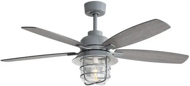 Alt view image 7 of 7 - Sofucor Luxury Vintage Indoor Ceiling Fan 52" Rustic Reversible Ceiling Fan with Lights Farmhouse Ceiling Fans Modern Caged Ceiling Fans with Reversible DC Motor Dual Finish 5 Blades