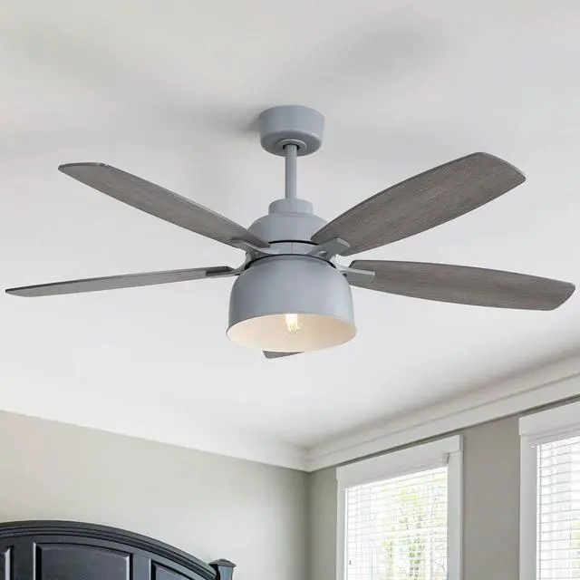 Main image of Sofucor 52 Inch Industrial Style Ceiling Fan with Light and Remote Control E26 5 Dual Finish Blades Reversible DC Motor Farmhouse Ceiling Fan