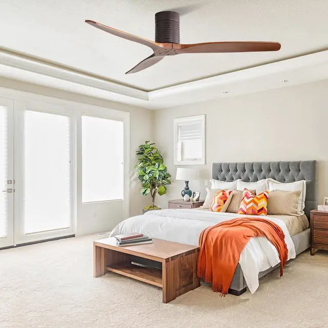 Alt view image 7 of 7 - Sofucor 52 Inch Ceiling Fans With Remote Home High CFM No Light Flush Mount Ceiling Fan