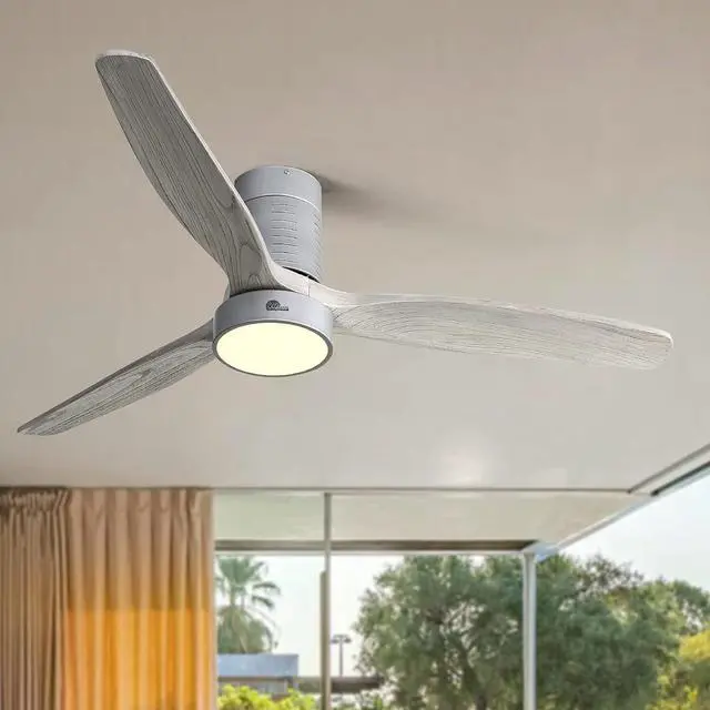 Alt view image 5 of 7 - Sofucor Flush Mount Ceiling Fan with Lights and Remote Reversible DC Motor Ceiling Fans