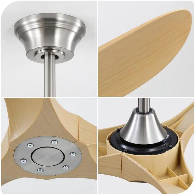 Alt view image 6 of 7 - Sofucor 60 Inch Smart Ceiling Fan No Light Indoor/Outdoor Ceiling Fans Without Lights Work with Alexa/Google Quiet DC Reversible 6 Speed ABS 3 Blade Ceiling Fan for Bedroom Patio Farmhouse