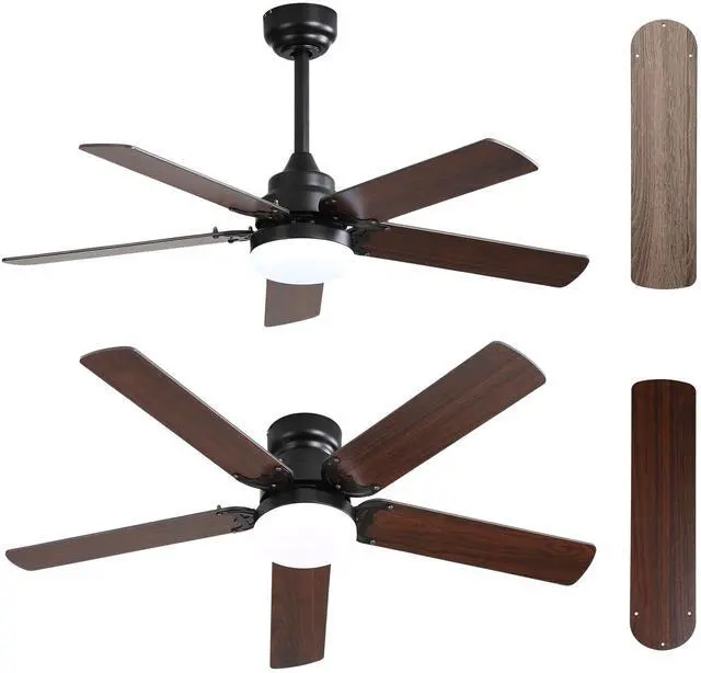 Main image of Sofucor 42 Inch Flush Mount & Down Rod Ceiling Fans Light Kit Modern 3 Blade Wood Ceiling Fan