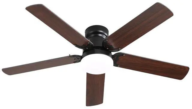 Alt view image 6 of 7 - Sofucor 42 Inch Flush Mount & Down Rod Ceiling Fans Light Kit Modern 3 Blade Wood Ceiling Fan