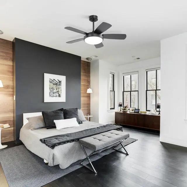 Alt view image 7 of 7 - Sofucor 42 inch Ceiling fan with Light and Remote 3CCT Reversible 6 Speeds Quiet Modern Ceiling Fan with Light for Indoor Outdoor Bedroom Patio Living Room