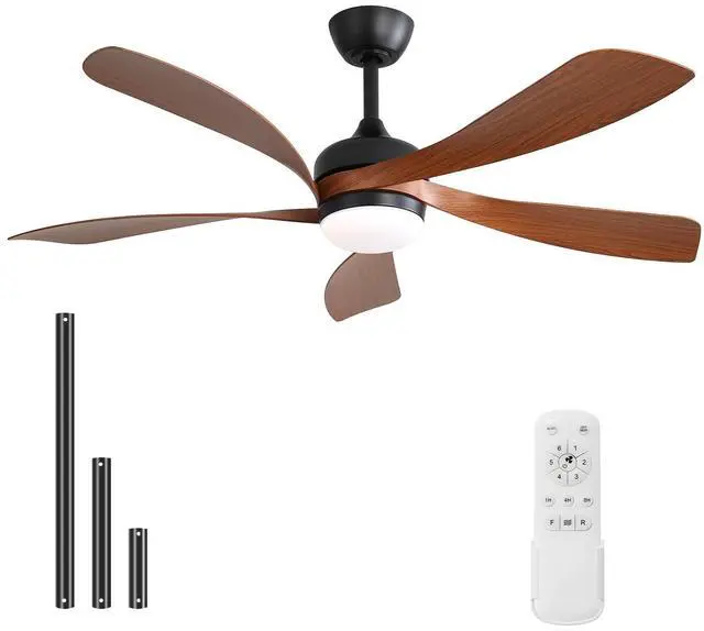 Main image of Sofucor 52 Inch Remote Controlled Ceiling Fan & Light 5 Reversible ABS Blades & Motor, Dimmable LED Lights