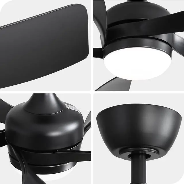 Alt view image 5 of 7 - Sofucor 52 Inch Ceiling Fans with Lights and Remote 6-Speed 3 CCT 3-Timer Low Profile High CFM Ceiling Fan Noiseless for Living Room Bedroom Patio