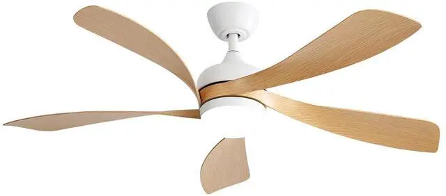 Main image of Sofucor 52 Inch Ceiling Fan with Lights Modern Ceiling Fan with Remote and Dimmiable LED Light for Indoor Bedroom Living Room Farmhouse Outdoor Patio Porch 5 Blades Reversible DC Motor