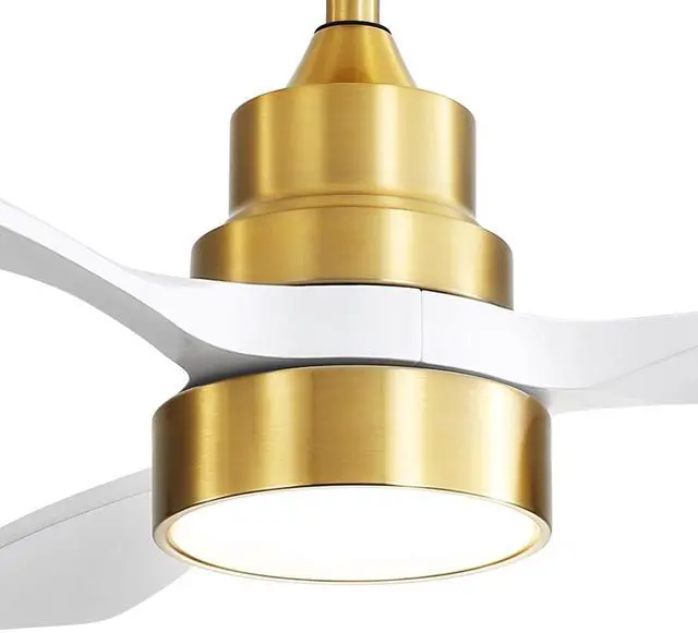 Main image of Sofucor Gold Fan 48IN Contemporary Brushed LED Ceiling Fan with Remote and Light Kit Farmhouse Bedroom Ceiling Fan