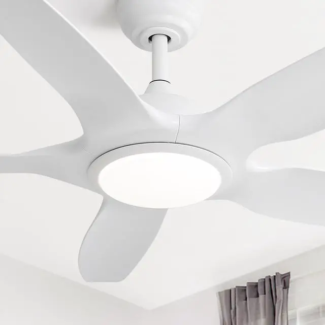 Alt view image 7 of 7 - Sofucor 48 Inch White Ceiling Fans with Lights and Remote Large Airflow High CFM Modern Ceiling Fan Dimmable 6-Speed 3-Timer Reversible DC for Bedroom Living Room